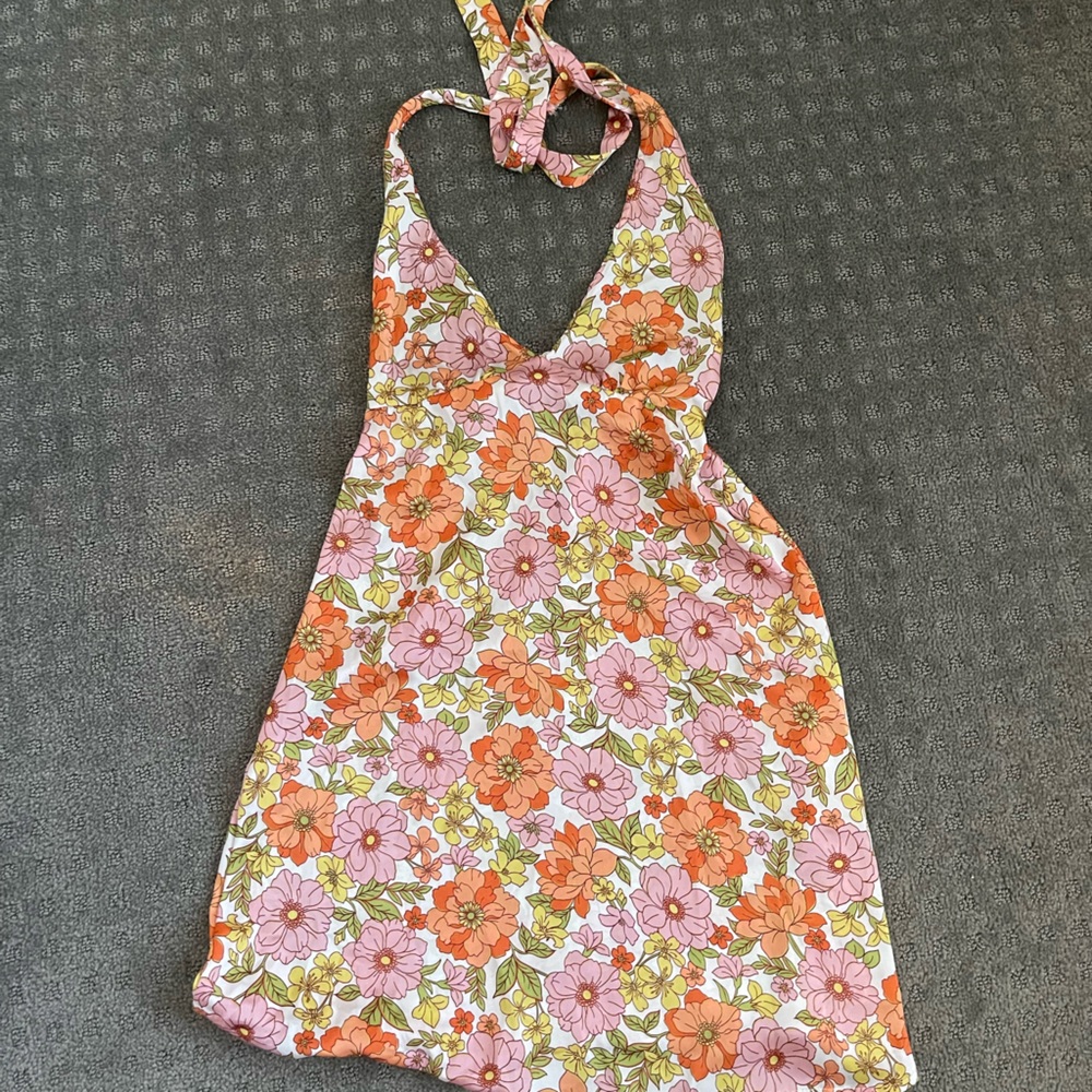 Brand new satin floral sundress